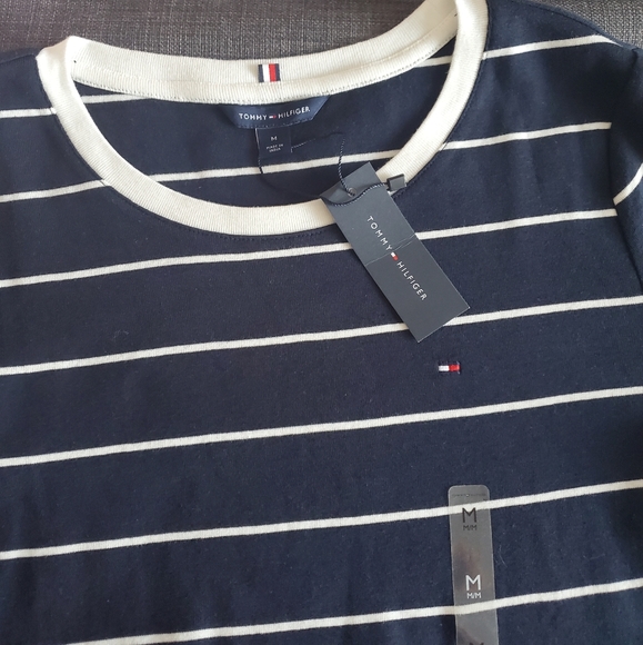 Tommy Hilfiger | Classic navy striped long sleeves cotton tee BNWT - Picture 4 of 6